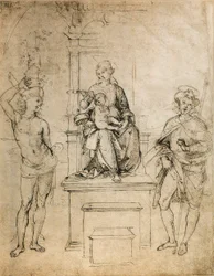 La Vergine, il Bambino Gesù, San Sebastiano e San Rocco